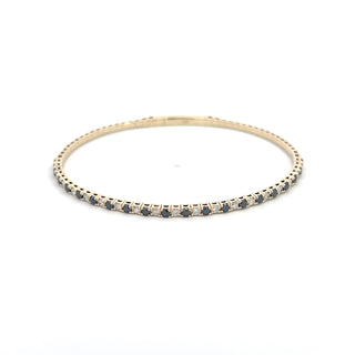 14K BLACK/WHITE DIAMOND FLEXIBLE BANGLE 1.50CT