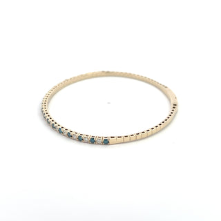 14K BLUE/WHITE DIAMOND FLEXIBLE BANGLE 1.50CT