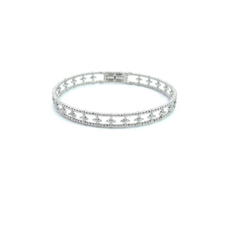 14K DIAMOND FLEXIBLE BANGLE CLOV STYLE 1.50 CARATS
