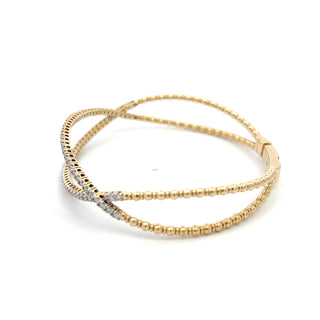 14K Y/G FASHION FLEXIBLE BANGLE 1.50CT