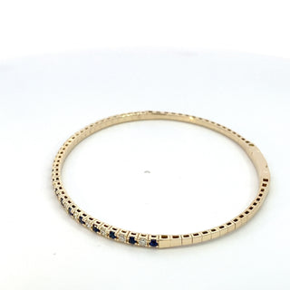 14K Y/G DIAMOND/SAPPHIRE FLEXIBLE BANGLE 1.25CT