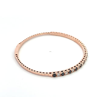 14K BLACK/WHITE DIAMOND FLEXIBLE BANGLE 2.00CT