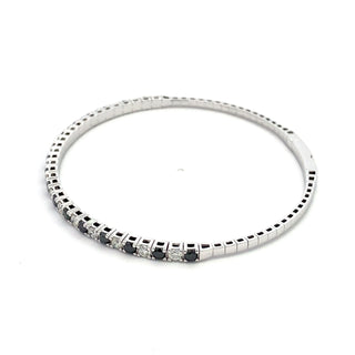 14K BLACK/WHITE DIAMOND FLEXIBLE BANGLE 2.00CT