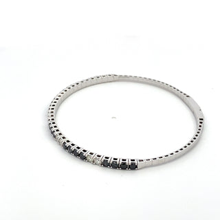14K BLACK/WHITE DIAMOND FLEXIBLE BANGLE 2CT