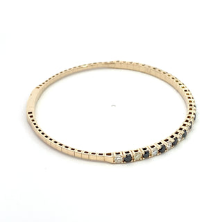 14K BLACK/WHITE DIAMOND FLEXIBLE BANGLE 2.00CT