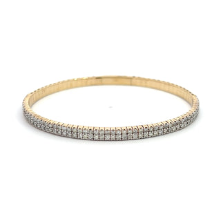 14K Y/G DOUBLE BAND FLEXIBLE BANGLE 2.00CT