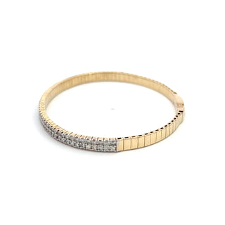 14K Y/G DOUBLE BAND FLEXIBLE BANGLE 2.00CT