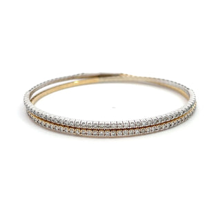 14K TWO TONE FASHION FLEXIBLE BANGLE 2.00CT