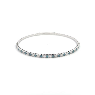 14K BLUE/WHITE DIAMOND FLEXIBLE BANGLE 2.25CT