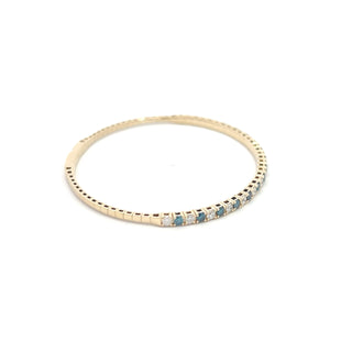 14K BLUE/WHITE DIAMOND FLEXIBLE BANGLE 2.25CT
