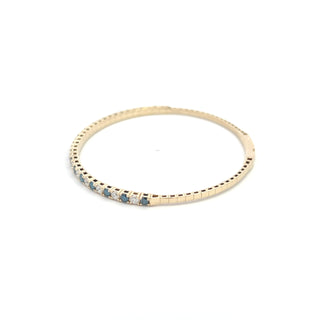 14K BLUE/WHITE DIAMOND FLEXIBLE BANGLE 2.25CT