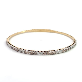 14K CHAMPAGNE/DIAMOND FLEXIBLE BANGLE 2CT