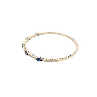 14K Y/G DIAMOND/OVAL SAPPHIRE FLEXIBLE BANGLE 2.50CT