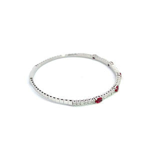14K DIAMOND/OVAL RUBY FLEXIBLE BANGLE