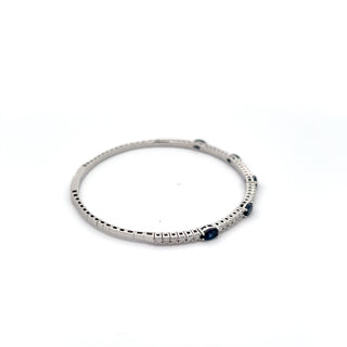 14K DIAMOND/OVAL SAPPHIRE FLEXIBLE BANGLE