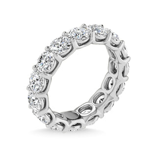 14K White Gold Lab Grown Diamond 6 7/8 Ct.Tw. Round Shape Full Eternity wedding Band (size 6.5)