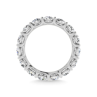 14K White Gold Lab Grown Diamond 6 7/8 Ct.Tw. Round Shape Full Eternity wedding Band (size 6.5)