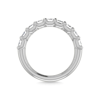 14K White Gold Lab Grown Diamond 2 7/8 Ct.Tw. Emerald Shape Half Way East West Eternity Band