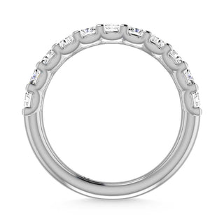 14K White Gold Diamond 3 1/2 Ct.Tw. Radiant Shape Half Way wedding Band (size 6.5)