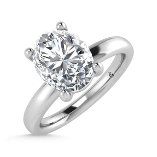 14K White Gold Lab Grown Diamond 4 Ct.Tw. IGI Certified Oval Shape Solitaire (Available from 1CT to 7CT)