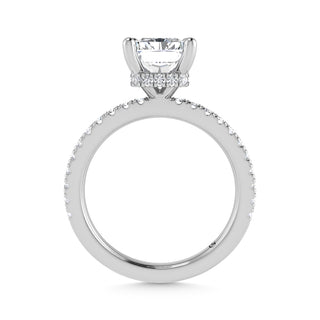 14K White Gold Lab Grown Diamond 2 3/8 Ct.Tw. Hidden Halo Engagement Ring (Center Radiant)