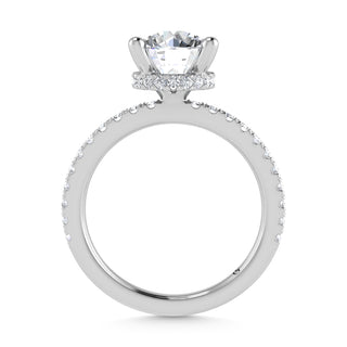 14K White Gold Lab Grown Diamond 4 1/2 Ct.Tw. Round Shape Halo IGI Certified Engagement Ring (Center 4ctw)