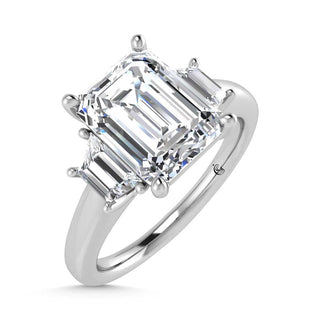 14K White Gold Lab Grown Diamond 2 1/2 Ct.Tw. Emerald Shape Engagement Ring