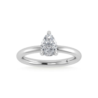 14K White Gold Lab Grown Diamond 1 1/20Ct.Tw. Pear Shape IGI Certified Engagement Ring (Center 1ct)