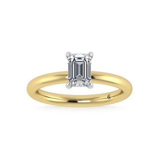 14K White Gold Lab Grown Diamond 1 1/20Ct.Tw. Emerald Shape IGI Certified Engagement Ring (Center 1ct)