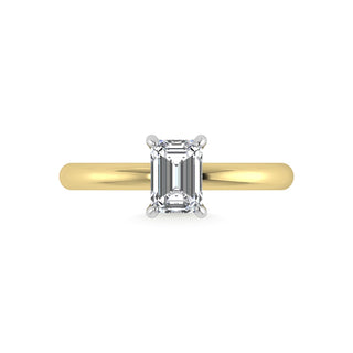 14K White Gold Lab Grown Diamond 1 1/20Ct.Tw. Emerald Shape IGI Certified Engagement Ring (Center 1ct)