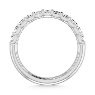 14K White Gold Lab Grown Diamond 2 1/5 Ct.Tw. Emerald Shape Half Way Eternity Band