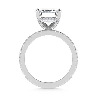 14K White Gold Labgrown Diamond 3 3/8 Ct.Tw. Emerald Shape Engagement Ring