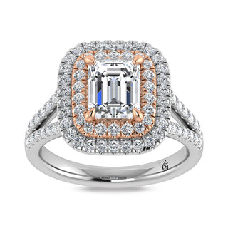 14K Two Tone Labgrown Diamond 2 3/4 Ct.Tw. Radiant Shape Engagement Ring
