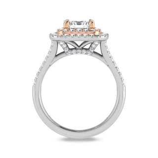 14K Two Tone Labgrown Diamond 2 3/4 Ct.Tw. Radiant Shape Engagement Ring