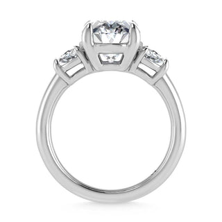 14K White Gold Lab Grown Diamond 4 3/4 Ct.Tw. Oval Shape Three Stone Engagement Ring