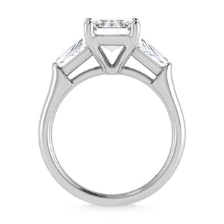 14K White Gold Lab Grown Diamond 2 5/8 Ct.Tw. Emerald Shape Three Stone Engagement Ring