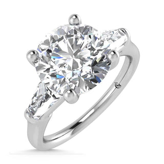 14K White Gold Lab Grown Diamond 2 3/4 Ct.Tw. Round Shape Three Stone Engagement Ring