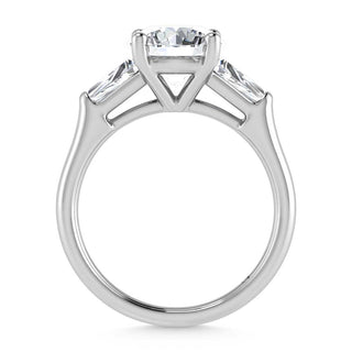 14K White Gold Lab Grown Diamond 2 3/4 Ct.Tw. Round Shape Three Stone Engagement Ring