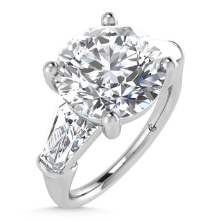 14K White Gold Lab Grown Diamond 5 3/4 Ct.Tw. Round Shape Three Stone Engagement Ring