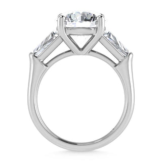 14K White Gold Lab Grown Diamond 5 3/4 Ct.Tw. Round Shape Three Stone Engagement Ring