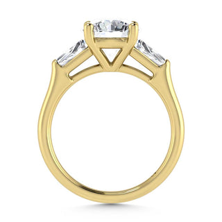 14K Yellow Gold Lab Grown Diamond 2 3/4 Ct.Tw. Round Shape Three Stone Engagement Ring