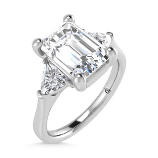 14K White Gold Lab Grown Diamond 2 5/8 Ct.Tw. Emerald Shape Three Stone Engagement Ring