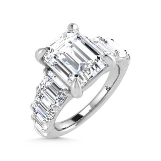 14K White Gold Lab Grown Diamond 5 1/2 Ct.Tw. Emerald Shape Engagement Ring