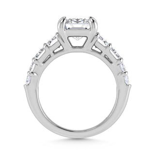 14K White Gold Lab Grown Diamond 5 1/2 Ct.Tw. Emerald Shape Engagement Ring