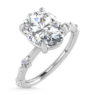14K White Gold Lab Grown Diamond 2 1/6 Ct.Tw. Oval Shape Engagement Ring