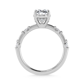 14K White Gold Lab Grown Diamond 2 1/6 Ct.Tw. Oval Shape Engagement Ring