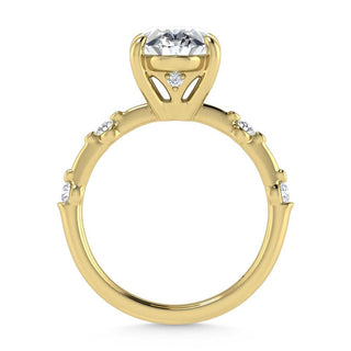 14K Yellow Gold Lab Grown Diamond 3 1/6 Ct.Tw. Oval Shape Engagement Ring