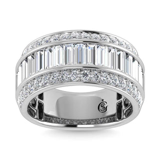 14K White Gold Lab Grown Diamond 3 Ct.Tw. Slim Baguette Band