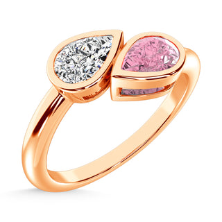 14K Rose Gold Lab Grown Pink Diamond 1/4 Ct.Tw. Pear Shape Ring