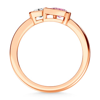 14K Rose Gold Lab Grown Pink Diamond 1/4 Ct.Tw. Pear Shape Ring